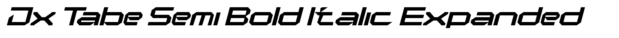 Jx Tabe Semi Bold Italic Expanded image